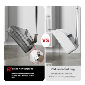 <span class=keywords><strong>Balai</strong></span> ménager <span class=keywords><strong>pliable</strong></span> et pelle à poussière ensemble antiadhésif cheveux balayage artefact pelle à poussière pelle à ordures pour l'utilisation de vadrouille - Product Image 3