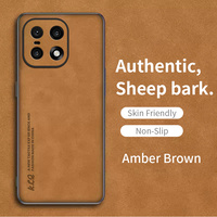 Étui de téléphone professionnel de luxe pour OnePlus 15 / 1+15 en cuir PU effet peau de mouton, protection intégrale de l'objectif, antichoc, coque arrière