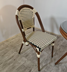 Mobilier de jardin moderne en extérieur Corde tressée Chaise de patio imperméable en métal Chaise de café en rotin - Product Image 3