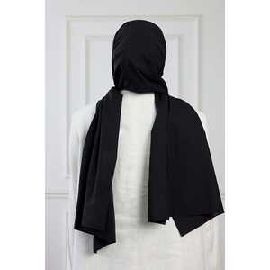 Écharpe en coton pur noir tricotée - Product Image 1