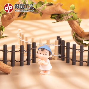 รั้วไม้ตกแต่งสวนจิ๋ว Dp Craft สีน้ำตาลกาแฟ สีไม้ธรรมชาติ ทำด้วยมือ รูปทรงสี่เหลี่ยมผืนผ้า ตั้งวางได้ - Product Image 3