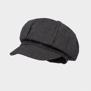 Gorra Newsboy de Mezclilla para Mujer, Estilo Europeo y Americano, Nueva, Simple, Ligera, con Visera Tipo Pico de Pato, para Uso Casual en Invierno y Moda Urbana - Product Image 4