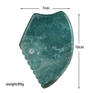 Huiying OEM ODM, Logotipo Personalizado, Piedra de Ágata Musgosa en Forma de Hacha, Herramienta de Masaje Facial y Corporal Gua Sha, Terapia de Sanación - Product Image 2