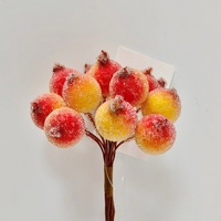 Geflockte Kunstmatige Peren Bessen Sneeuweffect Kerst Pasen Thanksgiving Milieuvriendelijke Dorpscène Decoratie Groothandel