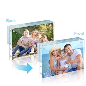 Marco DE FOTOS magnético de acrílico transparente de doble cara, escritorio independiente, bloque de fotos de acrílico transparente de mesa de 4x6 pulgadas - Product Image 3