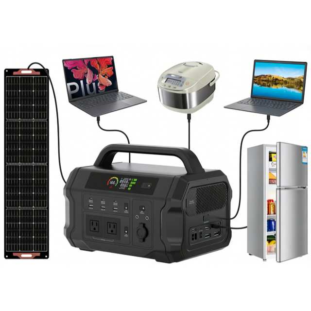 AC Backup Power Station 1000W Portable Solar Generator for Camping RV Outdoor Emergency Power