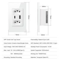 Prise de courant intelligente Tuya 100-240v Avatto brésil Wifi prise murale intelligente Type C fonctionne avec l'application alexa Google Home