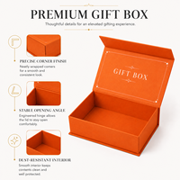 Boîte cadeau magnétique orange de luxe, boîte rigide en carton avec couvercle rabattable, logo personnalisé, emballage de luxe pour vêtements, bijoux, souvenirs