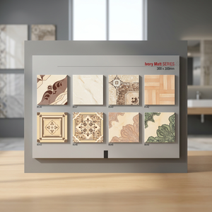 Carreaux de sol en céramique de qualité export, rectifiés et émaillés, 300x300mm, pour extérieur et salle de bain, style asiatique, provenant d'usine indienne - Product Image 2