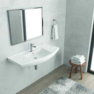 Litos-BN80 Kamalu Lavabo mural en céramique de 80 cm Style moderne Pierre de granit pour lavage des mains Lavage en extérieur Hôtel Salon Utilisation - Product Image 2