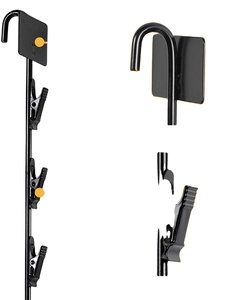 Factory Wholesale Black Metal Single <b>Strip</b> Hanging Holder Display Display <b>Strip</b> Rack with 12 Clips - Product Image 2