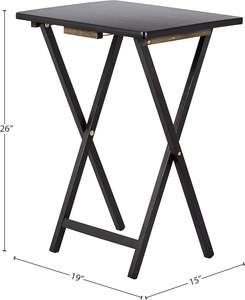 <span class=keywords><strong>Para</strong></span> <span class=keywords><strong>Amazon</strong></span> Basics, <span class=keywords><strong>TV</strong></span> portátil, cena, paquete de 4, bandeja plegable de madera Rectangular, estante de almacenamiento, mesa de café <span class=keywords><strong>para</strong></span> vivir, 15 "X - Product Image 5