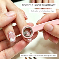 Outil de manucure professionnel amélioré pour salon : aimant pour ongles œil de chat rond avec poignée en acier inoxydable
