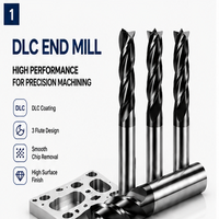 Fresa de carburo de 3 filos con recubrimiento DLC para ranurado profundo de aluminio, para router CNC