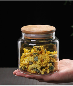 Odm OEM nhà bếp thủy tinh <span class=keywords><strong>container</strong></span> 500ml /16 oz rõ ràng lọ thủy tinh với nút chai nắp cho trà cà phê đậu - Product Image 4