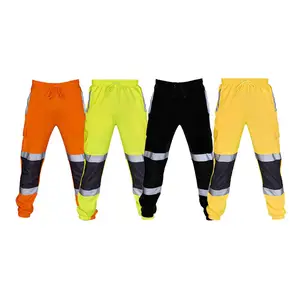 Factory OEM Workwear Uniform Men Reflective Stripe Fluorescence Trouser Work Pants Reflective Safety Clothing