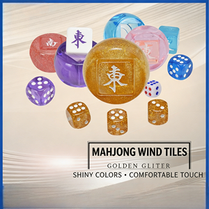 Indicador de Viento de Mahjong Personalizado de 46 mm, Acrílico Dorado con Brillantina, Moderno, Portátil, de Calidad Profesional, para Entretenimiento - Product Image 6