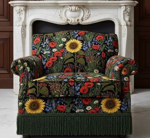 Tela de tapicería de alta calidad con estampado de girasoles de inspiración vintage, por yarda, tela decorativa con diseño de flores para muebles. - Product Image 3