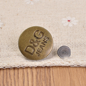 Retro Vintage Metal <b>Buttons</b> Round Patterned For Denim Clothing Jewelry Buckle Lead Free - Product Image 4