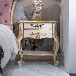 Cama Doble de Madera Maciza Estilo Francés JEELIAN, Romántica con Incrustaciones de Chapa, Moderna Cama Rosa Estilo Princesa con Marco de Estilo Suave - Product Image 3