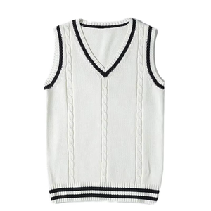 سترة صوف نسائية مخصصة برقبة على شكل V بالجملة بسعر المصنع، سترة محبوكة ناعمة لملابس الجامعات والكليات والمدارس - Product Image 6