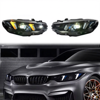 Faros Delanteros Estilo Ojo de Serpiente para BMW Serie 4 F32 M3 F80 M4 F82 2013-2019, Conjunto de Faros LED Delanteros para Automóvil, DRL Amarillo y Blanco