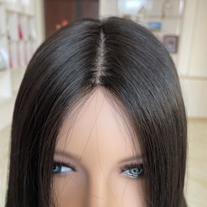 พร้อมส่ง HT-014 ท็อปเปอร์ผมแท้แบบตรงสำหรับผู้หญิงผิวขาว ฐานไหม ปิดผมบางแบบธรรมชาติ  ทูเป้ผมเสริม - Product Image 2