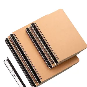 カスタムA4A6B5ハードカバースケッチブックとジャーナルクラフト紙オフィスプランナー用品を描くための黒いメモ帳ノートブック