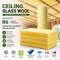 Aislamiento Térmico de Lana de Vidrio AS/NZS4859.1, Color Amarillo, R6 250mm, Resistente al Fuego, para el Mercado Australiano