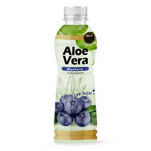 Boisson au jus d'aloe vera et de myrtille, faible en sucre, aromatisée, canette de 250 ml, boisson rafraîchissante naturelle, certifiée HACCP, ISO, HALAL - Product Image 1