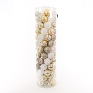 Bola de <span class=keywords><strong>Navidad</strong></span> Dorada y Blanca, Mezcla de Diferentes Formas, Accesorios de Año Nuevo, Regalos de <span class=keywords><strong>Navidad</strong></span>, Decoración, Bola de Plástico con Brillantina - Product Image 2