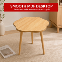 Table d'appoint Cloud Edge - Table d'appoint ronde en bois festonné avec pieds effilés pour salon, chambre à coucher, décoration moderne minimaliste
