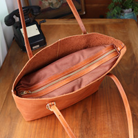 Sac fourre-tout en cuir pleine fleur tanné végétal rétro personnalisé, grande capacité, sac à bandoulière unisexe, sac en cuir véritable polyvalent