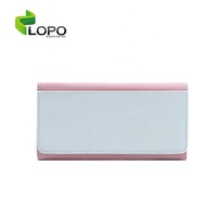 Dompet Wanita Anti Maling Desain Panjang dengan Penutup Magnetik, Lapisan PU, Kancing, Termasuk Kotak Hadiah