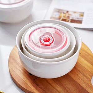 Hiện đại tươi con dấu Bát Bộ của 3 cái cho lò vi sóng saf sứ đồ ăn gốm lưu trữ bát với PP có nắp đậy - Product Image 4