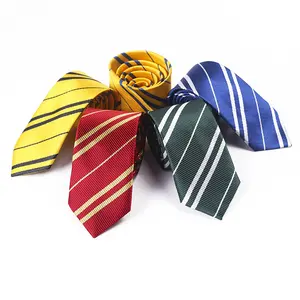 Students Shirt Accessories Yellow Striped Neck Ties for School Uniform