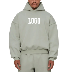 <b>Mens</b> Oversized <b>Pullover</b> Hoodie Custom Logo Knitted Hooded Sweatshirt Winter Streetwear - Product Image 1