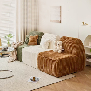 Sofá Individual Moderno de Terciopelo Tipo Nido Reclinable para Sala de Estar, Sillón Caterpillar para Descanso y Ocio en Balcón - Product Image 4