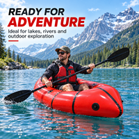 Packraft gonflable 1 ou 2 personnes, kayak en TPU avec plancher Drop Stitch, radeau portable pour rivière, lac et aventures en plein air