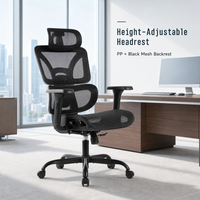 Chaise de bureau ergonomique moderne à dossier haut en maille, avec support lombaire réglable, appui-tête et fonction inclinable, pivotante, pour ordinateur - Vente en gros