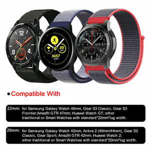 Pulsera de 20mm y 22mm para <span class=keywords><strong>Samsung</strong></span> Galaxy Watch Active 2 <span class=keywords><strong>Correa</strong></span> de 40mm y 44mm <span class=keywords><strong>Correa</strong></span> de reloj activa <span class=keywords><strong>Gear</strong></span> <span class=keywords><strong>S3</strong></span> Watch 3 45 41mm Banda de nailon - Product Image 6