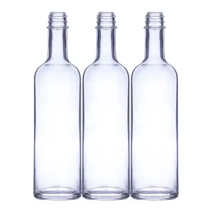 安可包装批发透明750毫升圆形玻璃酒瓶螺旋盖杜松子酒伏特加酒瓶