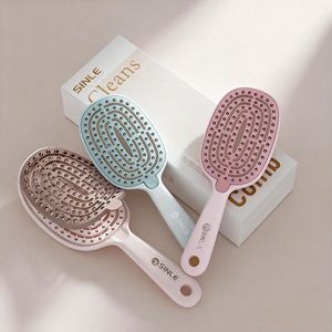 Sinle Cushion Comb Self Cleaning Anti Static Massage Hairbrush For Women Multifunctional Detangling Brush - Product Image 1