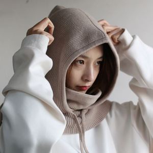 유니섹스 조절 가능한 탄성 발라클라바 캡 따뜻한 링 스카프 비니 모자 여성 남성용 방풍 후드 넥 칼라 니트 모자 보닛 - Product Image 4