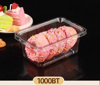 Vente en gros Boîte transparente jetable d'emballage de gâteau de pâtisserie en plastique PET de taille personnalisée pour le dessert