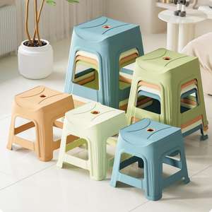 كرسي عشاء بلاستيكي مربع للكبار كرسي مرتفع لغرفة المعيشة كرسي طعام منزلي قابل للتكديس - Product Image 3