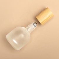 Flacon à bille rond en verre dépoli vide pour soins de la peau, parfums et huiles essentielles, 10 ml, emballage cosmétique rechargeable sans BPA
