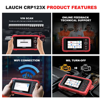 Nuevo LAUNCH CRP123X V2.0 Herramienta de Diagnóstico Automotriz, Escáner OBDII, Herramienta de Escaneo OBD2, Diagnóstico de Cuatro Sistemas, Servicios de Reinicio, LAUNCH X431 PRO