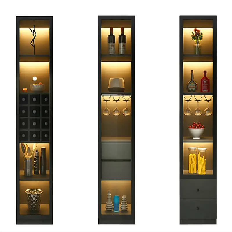 Restoran Nordic Lampu Modern Mewah Sisi Meja Kabinet Pajangan Kabinet Kaca Mewah Led Kabinet Anggur