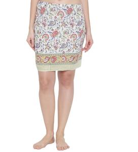 ผ้าซิ่นพิมพ์ลายมือแบบวินเทจสีเขียวสำหรับผู้หญิง ผ้าคลุมบิกินี่น้ำหนักเบา เหมาะสำหรับใส่ในช่วงฤดูร้อนและรีสอร์ท - Product Image 1